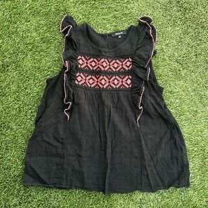 Madewell Black Ruffle Tank Top Blouse Shirt Small S